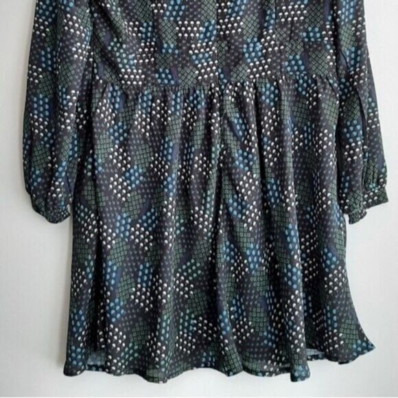 eSHAKTI | Flowy Lightweight Abstract Floral Mini Dress Tan Brown Sz L - Picture 9 of 11